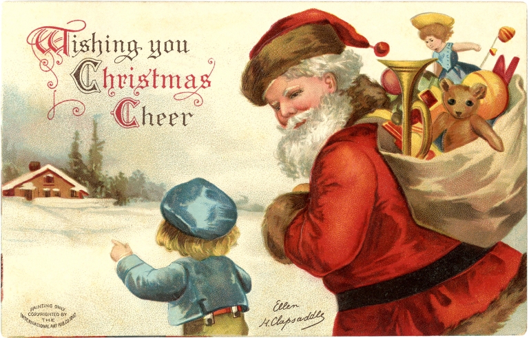 Jolly-Vintage-Santa-Postcard
